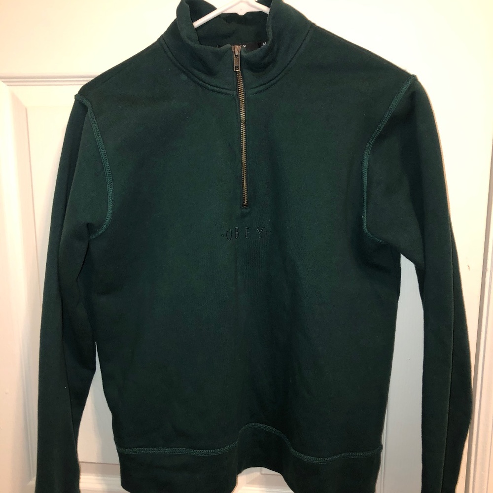 OBER green half quarter zip hoodie